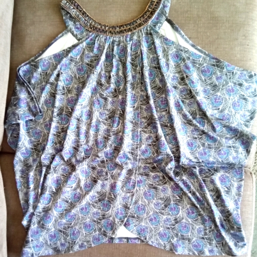 Attitude Beaded Draped Tank Top L - Picture 5 of 6